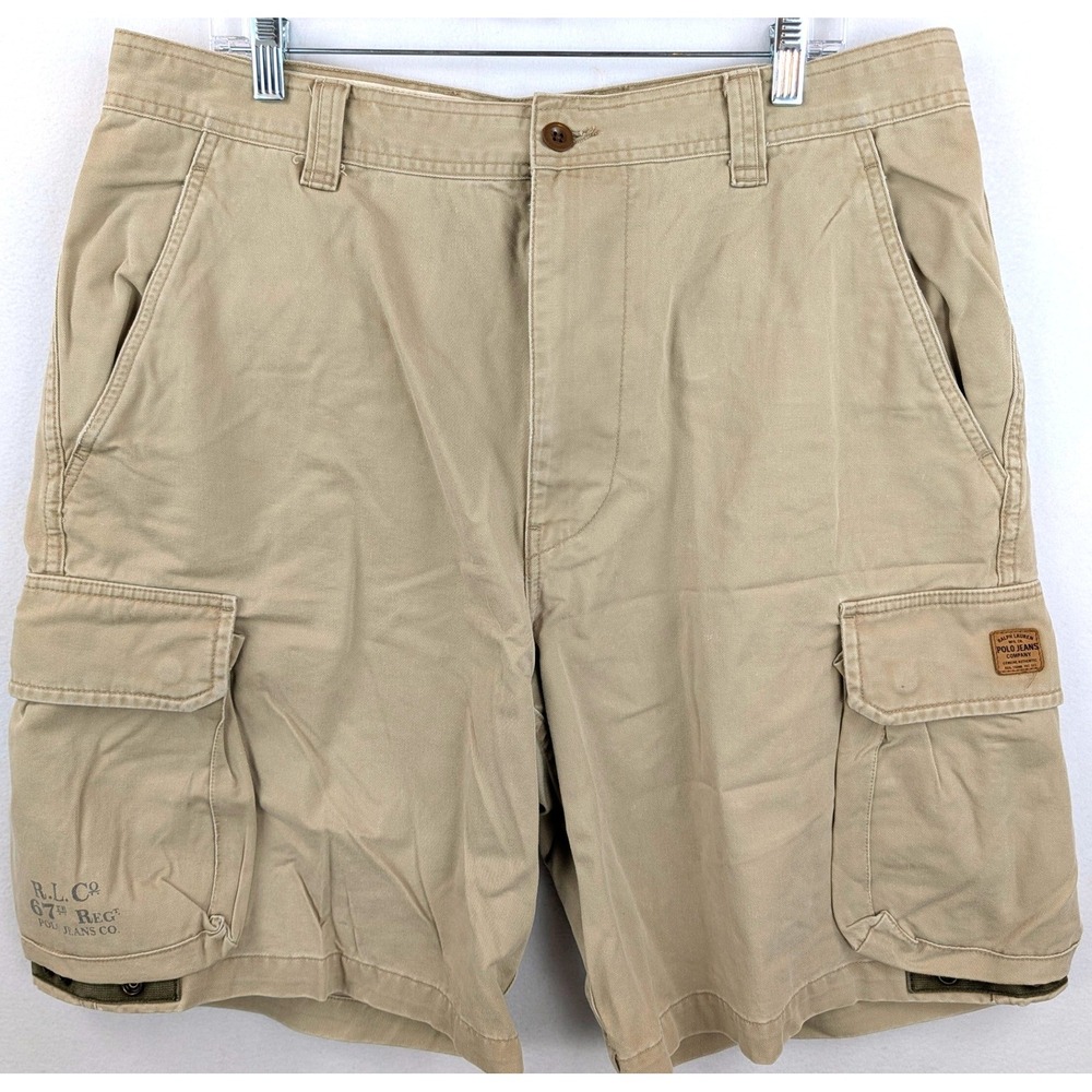 Vintage Polo Jeans Co Ralph Lauren RL67 Cargo Shorts Mens 36 Military Y2K Khaki